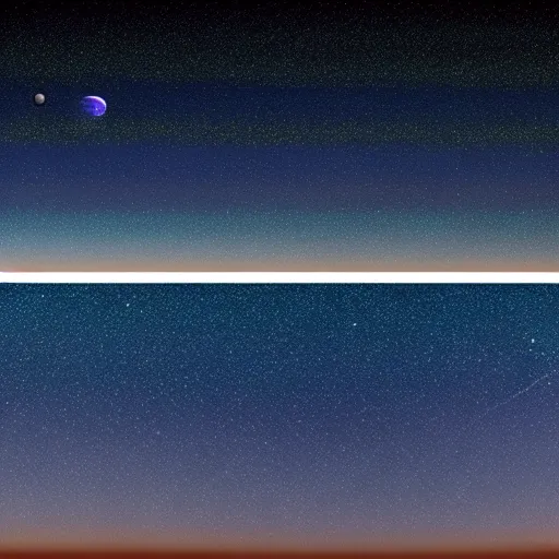 Image similar to a multilunar sky view with 2 0 different sizes and separate moons