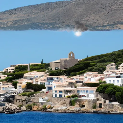 Image similar to nuke bomb in cadaques village