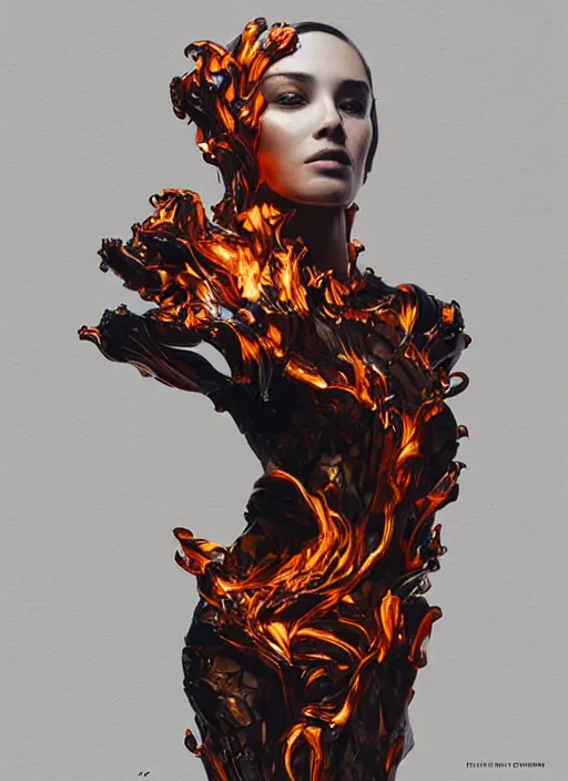 Image similar to sculpture made of flame, portrait, female, future, torch, fire, harper's bazaar, vogue, fashion magazine, intricate, concept art, close up, ornate, luxury, elite, elegant, trending on artstation, by ruan jia, by Kenneth Willardt, by ross tran, by WLOP, by Andrei Riabovitchev,