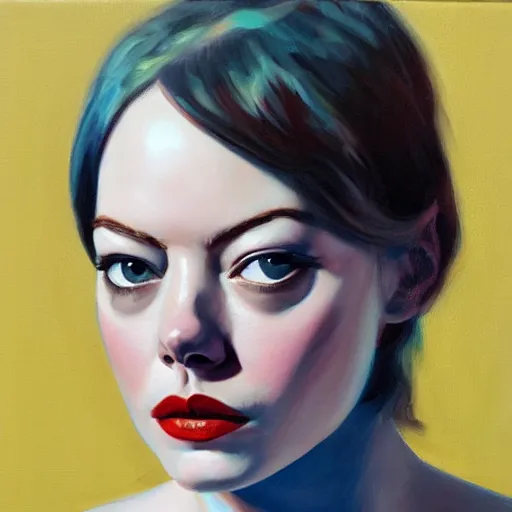 Prompt: oil painting of emma stone by james jean