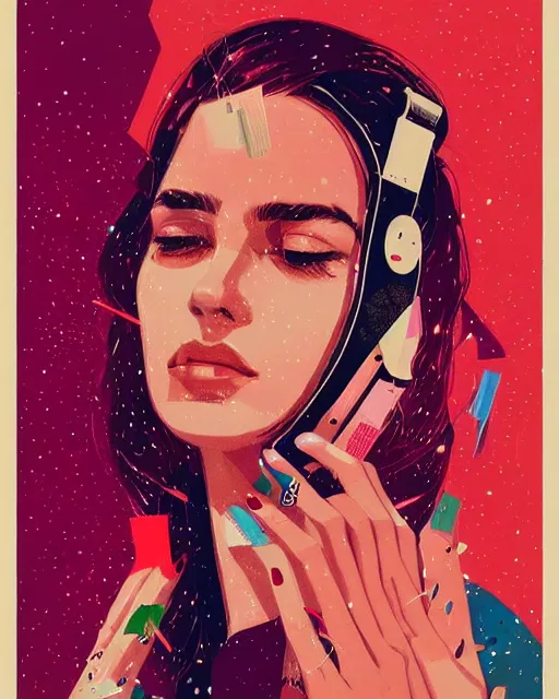 Image similar to an ultradetailed beautiful concert poster of a stylish woman with colorful band aids, retro, conrad roset, greg rutkowski, flume cover art, 8 0 s