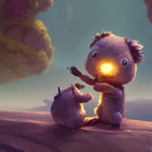 Prompt: sea koala cute, illustration, digital art, inspired by little big planet, by greg rutkowski, sharp, masterpiece, highly detailed, photorealistic, octane render, 8 k, unreal engine 5, trending on artstation, vivid colors