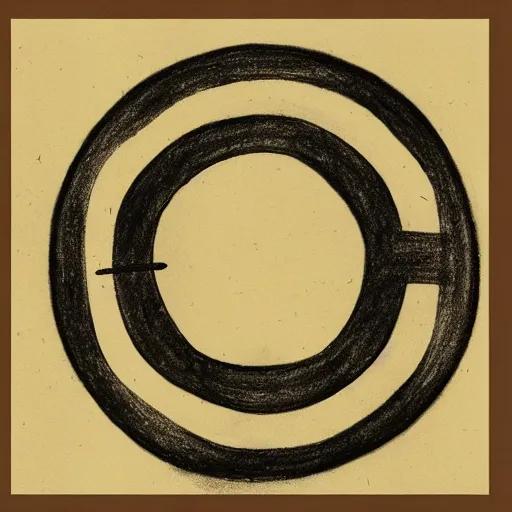 Image similar to expressive enso, drawing of an ecstatic enlightened master