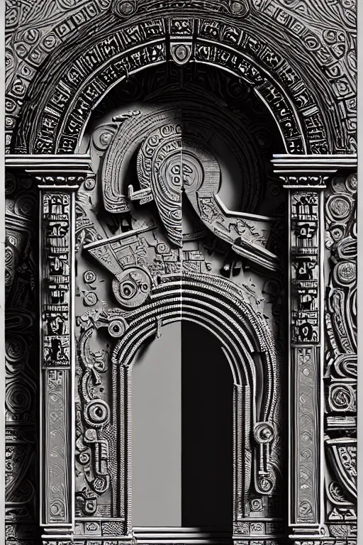 Prompt: ornate ancient stone portal, high details, intricately detailed, by vincent di fate, inking, 3 color screen print, masterpiece, trending on artstation,, sharp, details, hyper - detailed, hd, 4 k, 8 k