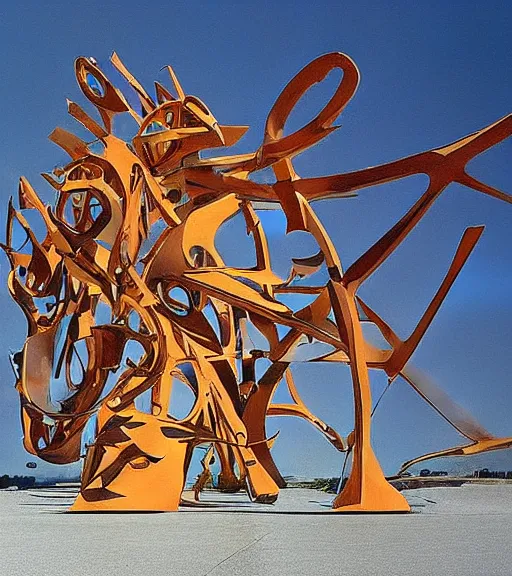 Image similar to to fathom hell or go angelic, just take a pinch of psychedelic. Sir Anthony Caro's colossal sculptural installation on a distant planet in a distant future