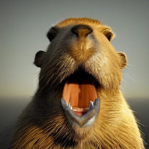 Image similar to hyperrealistic dslr film still of justin bieber with anthropomorphous capybara teeth, stunning 8 k octane comprehensive 3 d render, inspired by istvan sandorfi & greg rutkowski & unreal engine, perfect symmetry, dim volumetric cinematic lighting, extremely hyper - detailed, incredibly real lifelike attributes & flesh texture, intricate, masterpiece, artstation, stunning