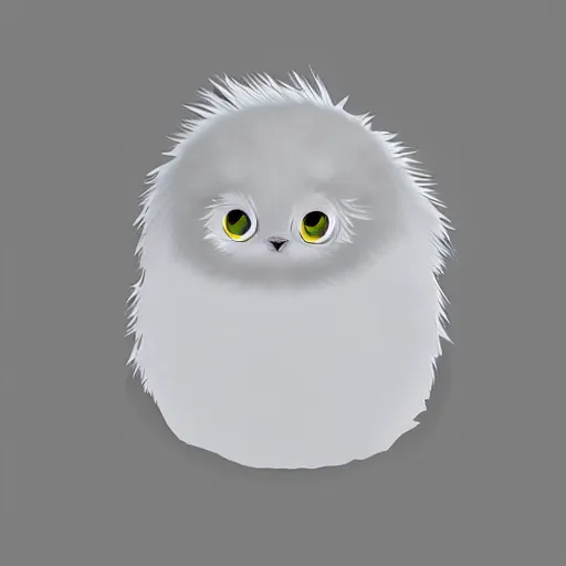 Image similar to a fluff made of marshmallow, super cute with big manga eyes, digital art