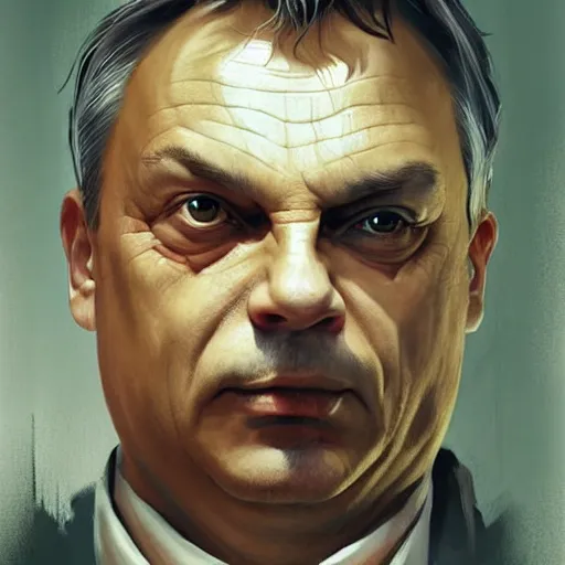 Image similar to viktor orban selfie with detailed eyes by greg rutkowski