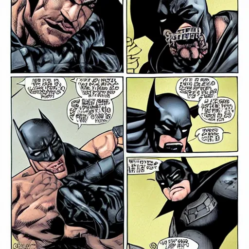 Prompt: batman putting bane in an armbar.