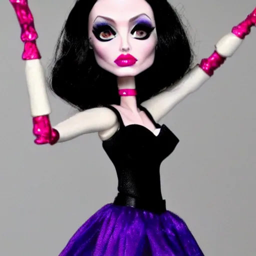 Prompt: beautiful monster high doll of angelina jolie