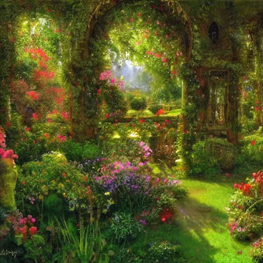 the enchanted garden by James Gurney | Stable Diffusion