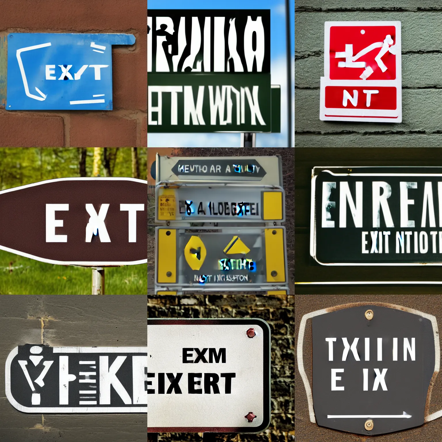 Image similar to sign with text that says 'near exit turn about'