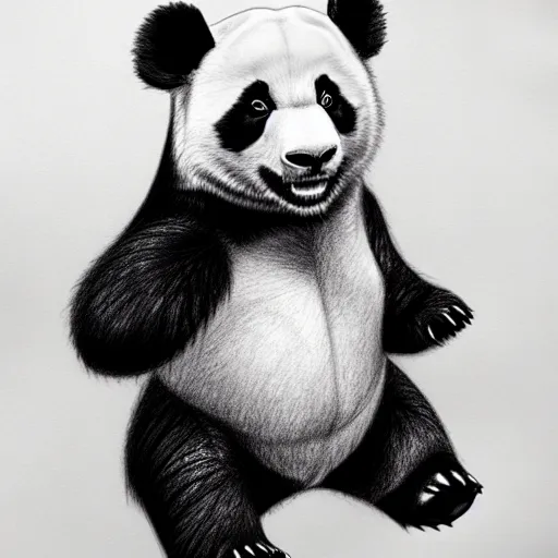 muscular panda, highly detailed, pencil sketch | Stable Diffusion | OpenArt