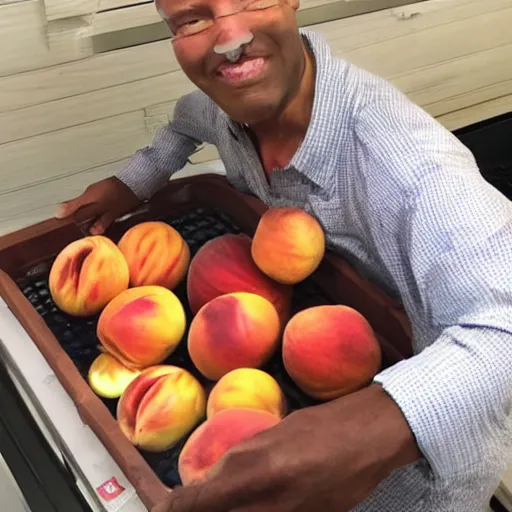 Prompt: meme about a man touching every nectarine in the grocery store