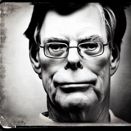 Image similar to stephen king, tintype