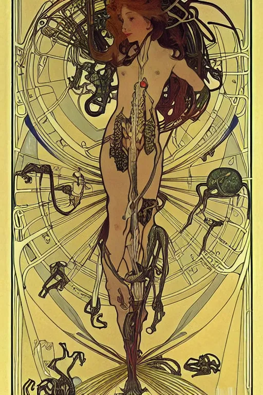 Prompt: anatomically accurate diagram of alien species, full body, intricate parts, fine details, hyper realistic, elegant minimalism, by seichen, alphonse mucha, surreal