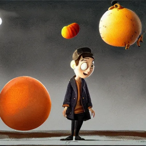 Image similar to concept art of james and the giant peach, steven spielberg style