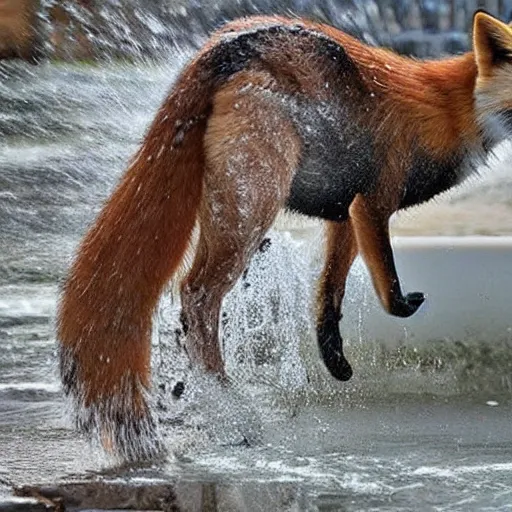 Image similar to 🦊🚿