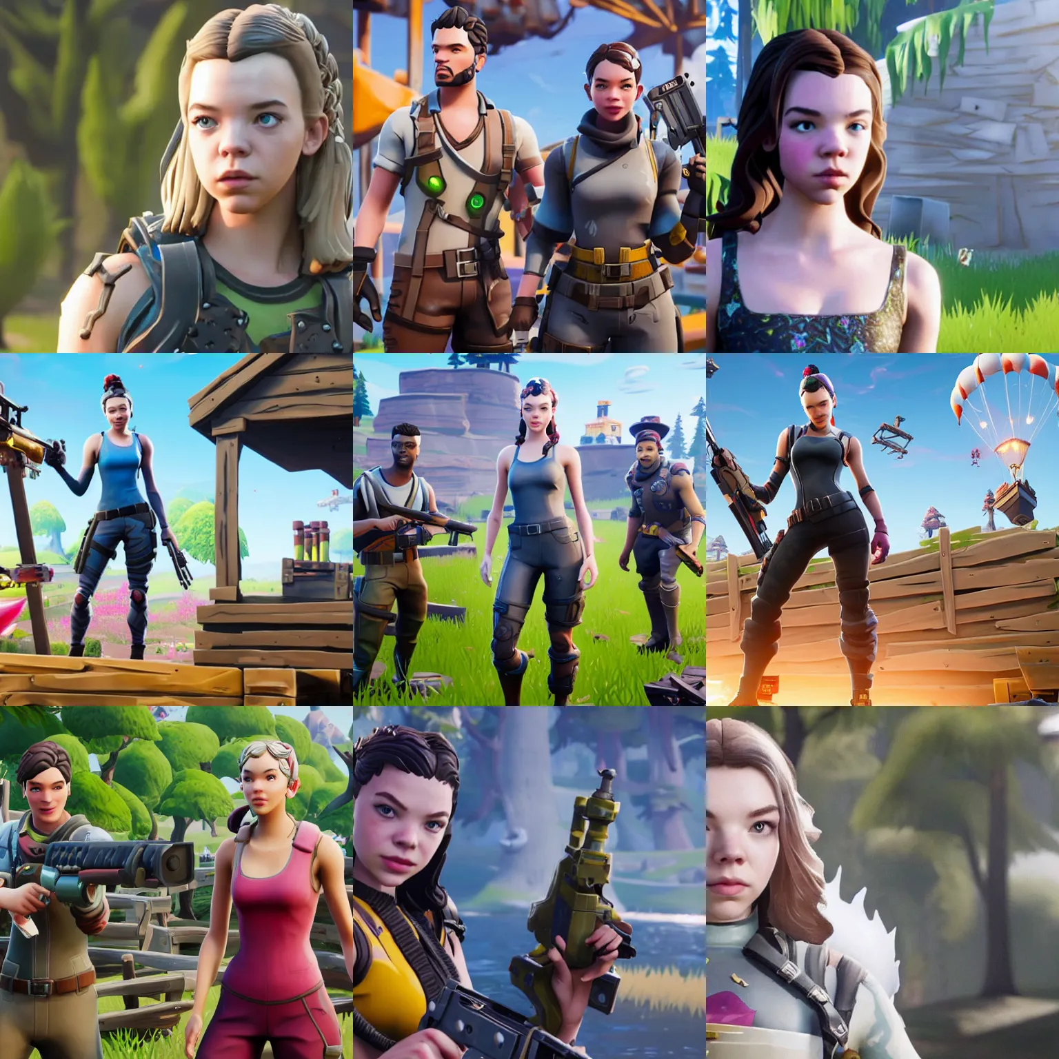 Prompt: Anya Taylor-Joy in Fortnite