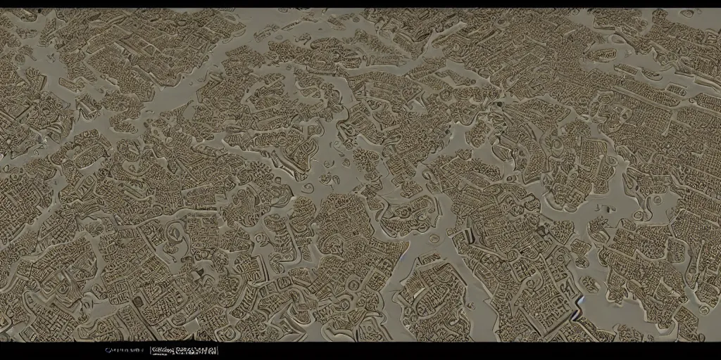 Image similar to intricate baroque kawaii cartography map of a fantasy world : : terrain cartography, fantasy aesthetic, autodesk 3 d rendering, v - ray collection, maverick studio, arnold 3 d render, blender render, indigo renderer, redshift render, enscape render, maxwell render, luxcorerender, renderman, lumion render, marmoset render