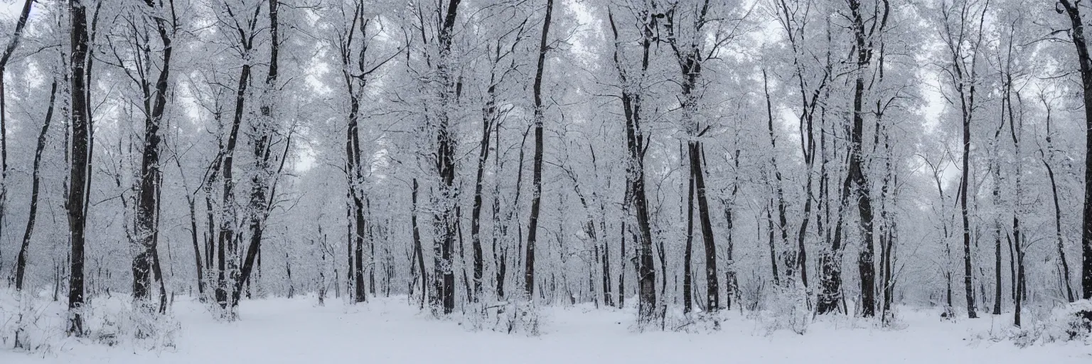 Prompt: russian snowy woodlands