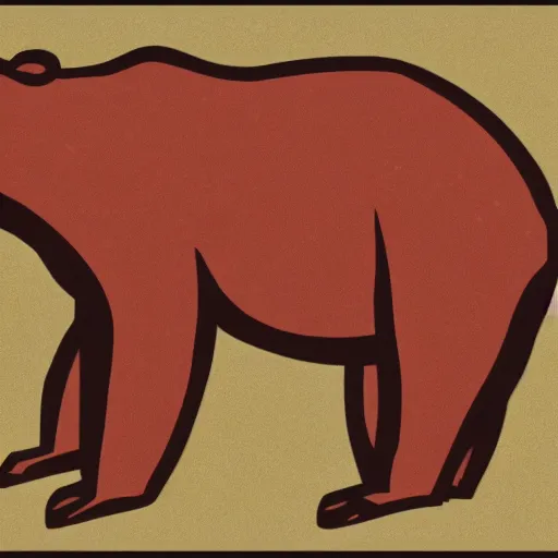 Image similar to a communist brown bear drawn in soviet style