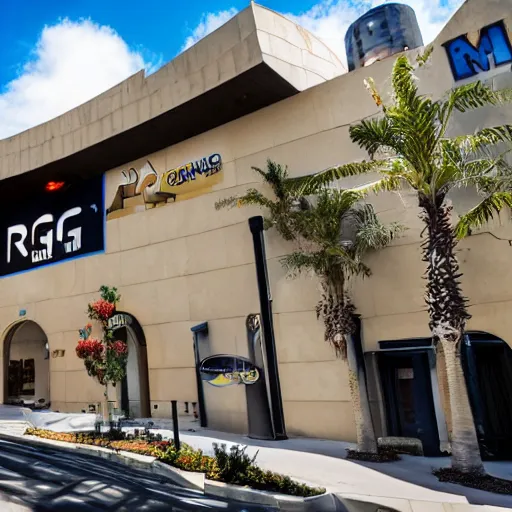 Prompt: NRG Gaming Castle exterior located in Los Angeles