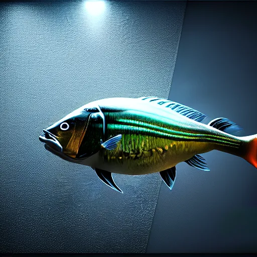 Prompt: fish, octane render, award winning, unreal engine, houdini render, studio light