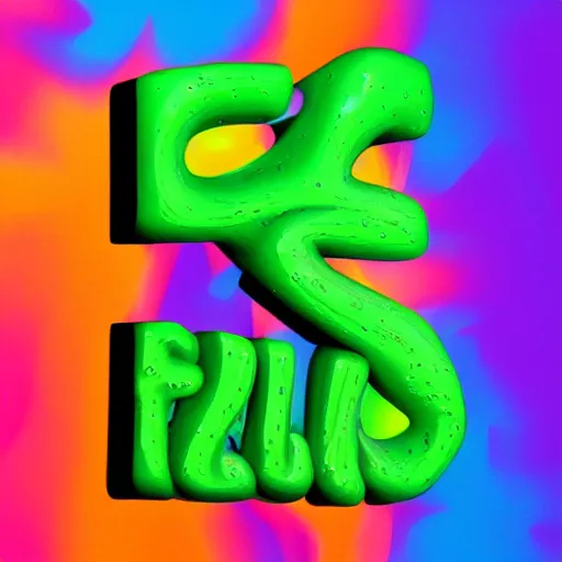 Image similar to a highly detailed Stus lettering logo, liquid, 3d slime, artstation, blender, hyperrealism