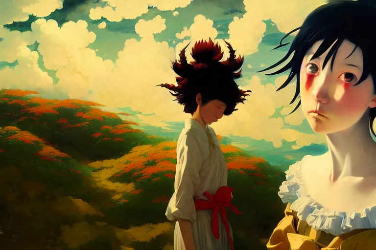 Prompt: baroque oil painting of anime key visual concept art of sad anime clown girl, acrylic painting, trending on pixiv fanbox, palette knife and brush strokes, style of makoto shinkai jamie wyeth james gilleard edward hopper greg rutkowski studio ghibli genshin impact