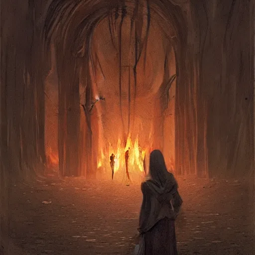 Image similar to the fire in my core heats my heart to the breaking point, twixt horror and despair my lungs catch, but cannot sate. The mind from direction fails, and cannot help but confuse my gait. dark concept art, by Greg Rutkowski, Gustav Dore, and Edvard Munch.