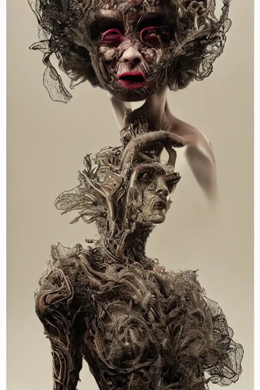 Image similar to 3 5 mm colour, emma bot queen, evil princess, hyperrealism, octane render, weird, odd, strange, creepy, extremely detailed, intricate smoke magic, lace, silk, style of david cronenberg, hyung tae, frank frazetta