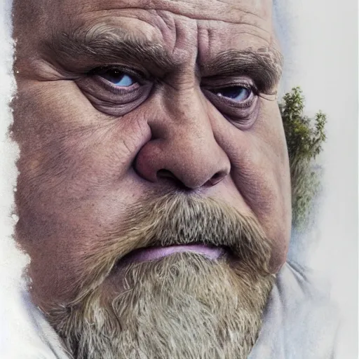 Image similar to danny devito as gimli, by alan lee, frank reynolds, lord of the rings calendar, smooth, detailed terrain, oil painting, matte painting, concept art, trending on artstation, promotional artwork, film still
