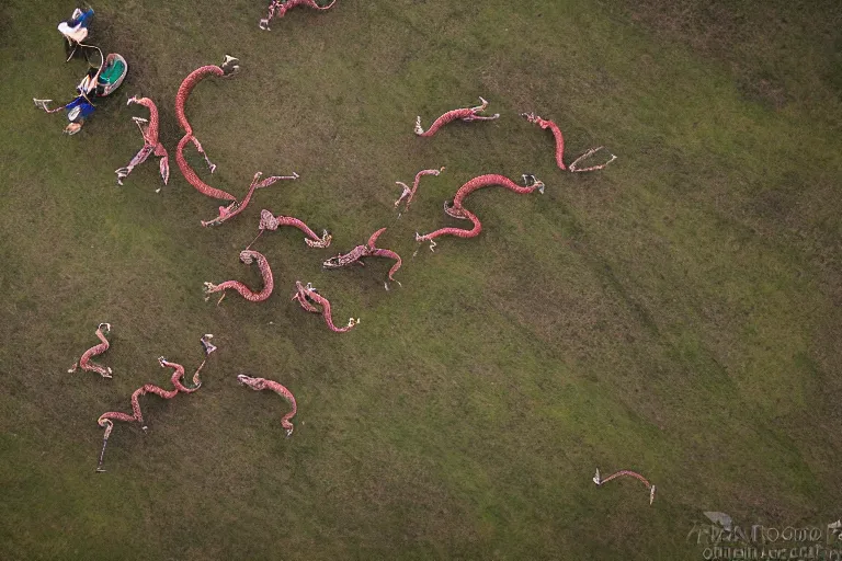 Image similar to aerial photography, scotland, dragon race, dusk