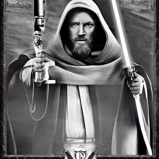 Image similar to obi wan kenobi is a member of the italian mafia, 4 k, detailed