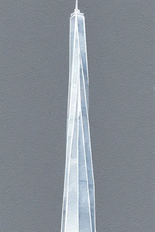 Image similar to minimalist watercolor art of one world trade center, illustration, vector art