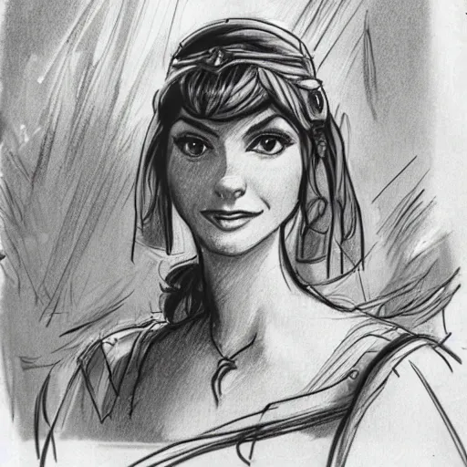 Image similar to milt kahl sketch of victoria justice as princess padme from star wars episode 3