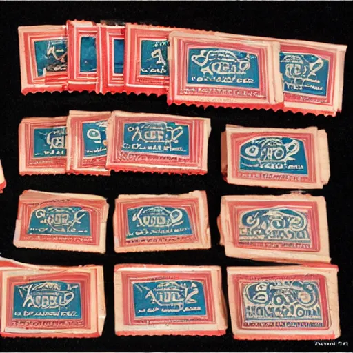 Image similar to packs of bubblegum from the fifties