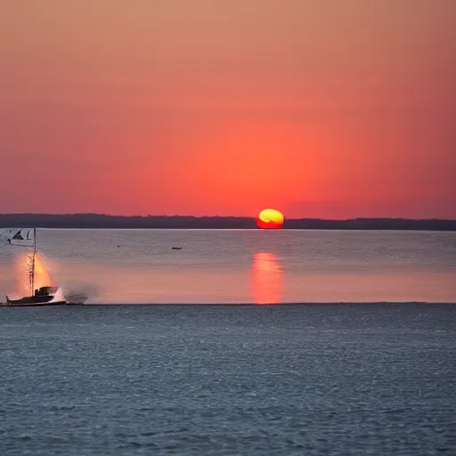 Prompt: sailboat stuck on sandbar at low tide, sunset, star wars ewoks helping to push it in water, ewoks