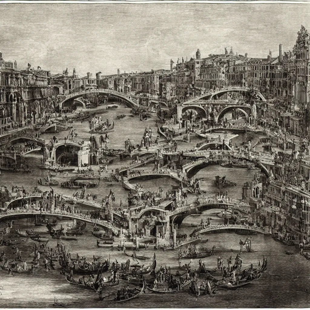 Image similar to the bridges of venice by piranesi