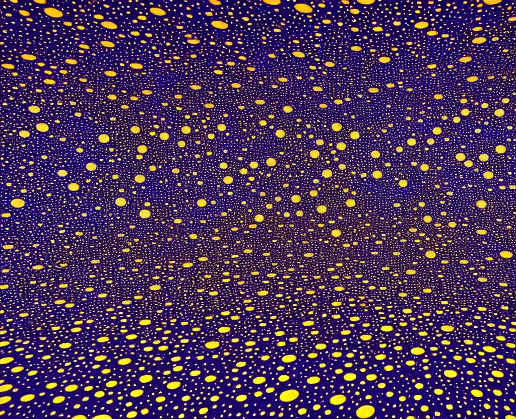 Prompt: halls of space, dream waves on the starfields by ben wanat and yayoi kusama ; fantasy ; scifi ; by ben wanat ; astral tears ;