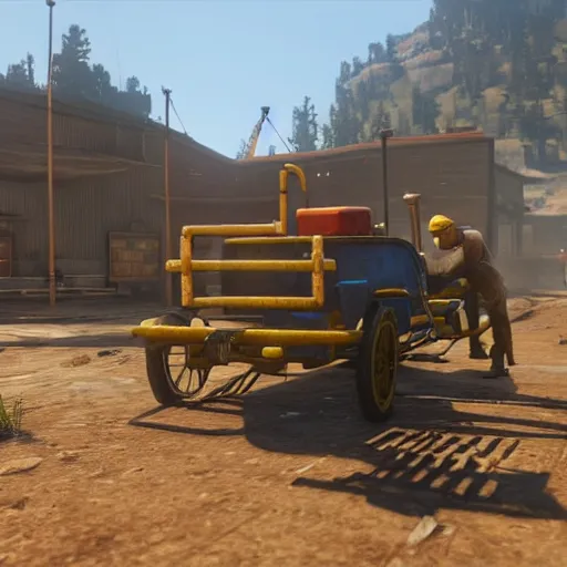 Image similar to bob the builder in red dead redemption 2