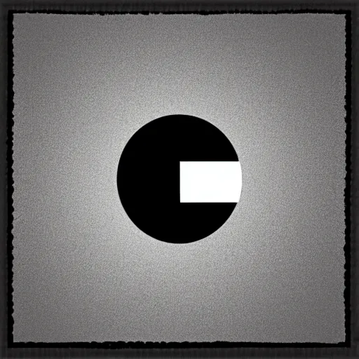 Image similar to Full color black and white image of a large small round square that is in front of behind nothing