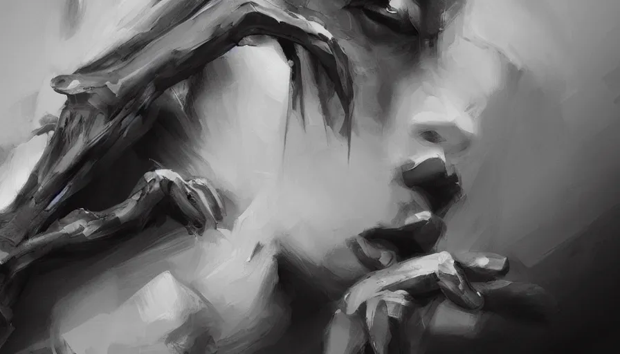 Prompt: enviroment thumbnail black and white, cgsociety, oil painting by jama jurabaev, extremely detailed, brush hard, artstation, high quality, brush stroke