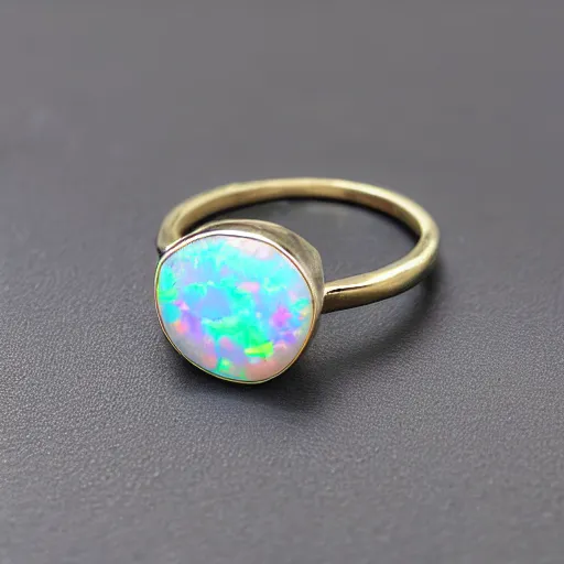 Prompt: product shot of a opal ring