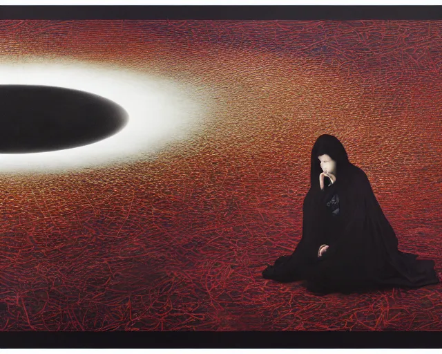 Prompt: eternal eclipse, a brutalist beautifully designed, rich deep colours, painted by francis bacon, yoshitaka amano, sebastiao salgado, julia margaret cameron, adrian ghenie, james jean and petra cortright, part by gerhard richter, part by takato yamamoto. 8 k masterpiece.