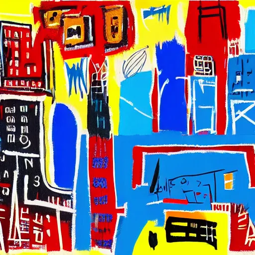 city of boston, painted by basquiat, digital painting, | Stable ...