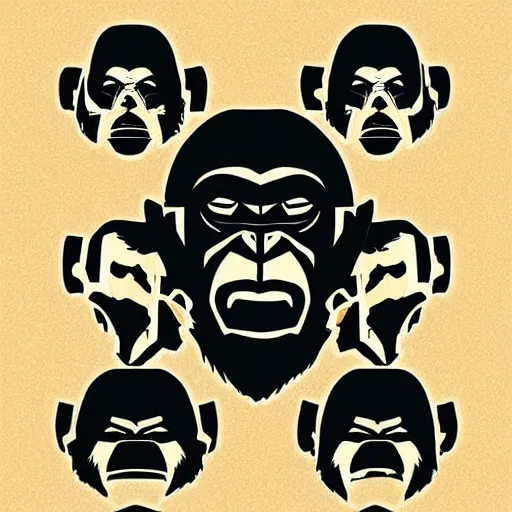 Image similar to face icon vector minimalist planet of the apes by artstation loftis cory fanart bechdel alison and davison craig