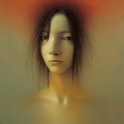 Prompt: young teen female painting by Beksinski