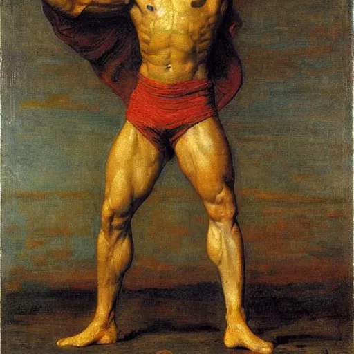 Image similar to an muscular jedi man, george frederic watts